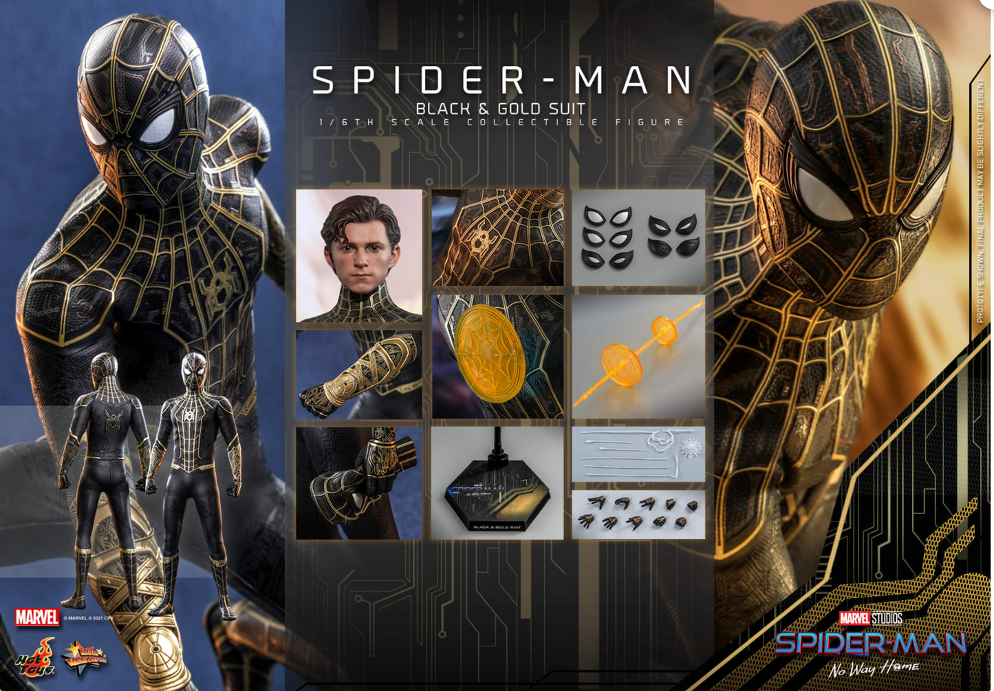 Hot Toys Spider-Man No Way Home - Spider-Man (Black & Gold Suit) MMS604 Regular priceSale price