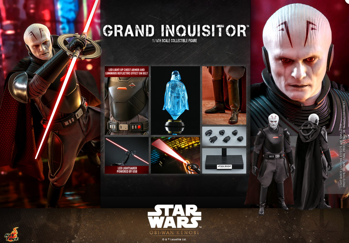 Hot Toys TMS082 Star Wars 1/6 Obi-Wan Kenobi Grand Inquisitor Figure In Stock