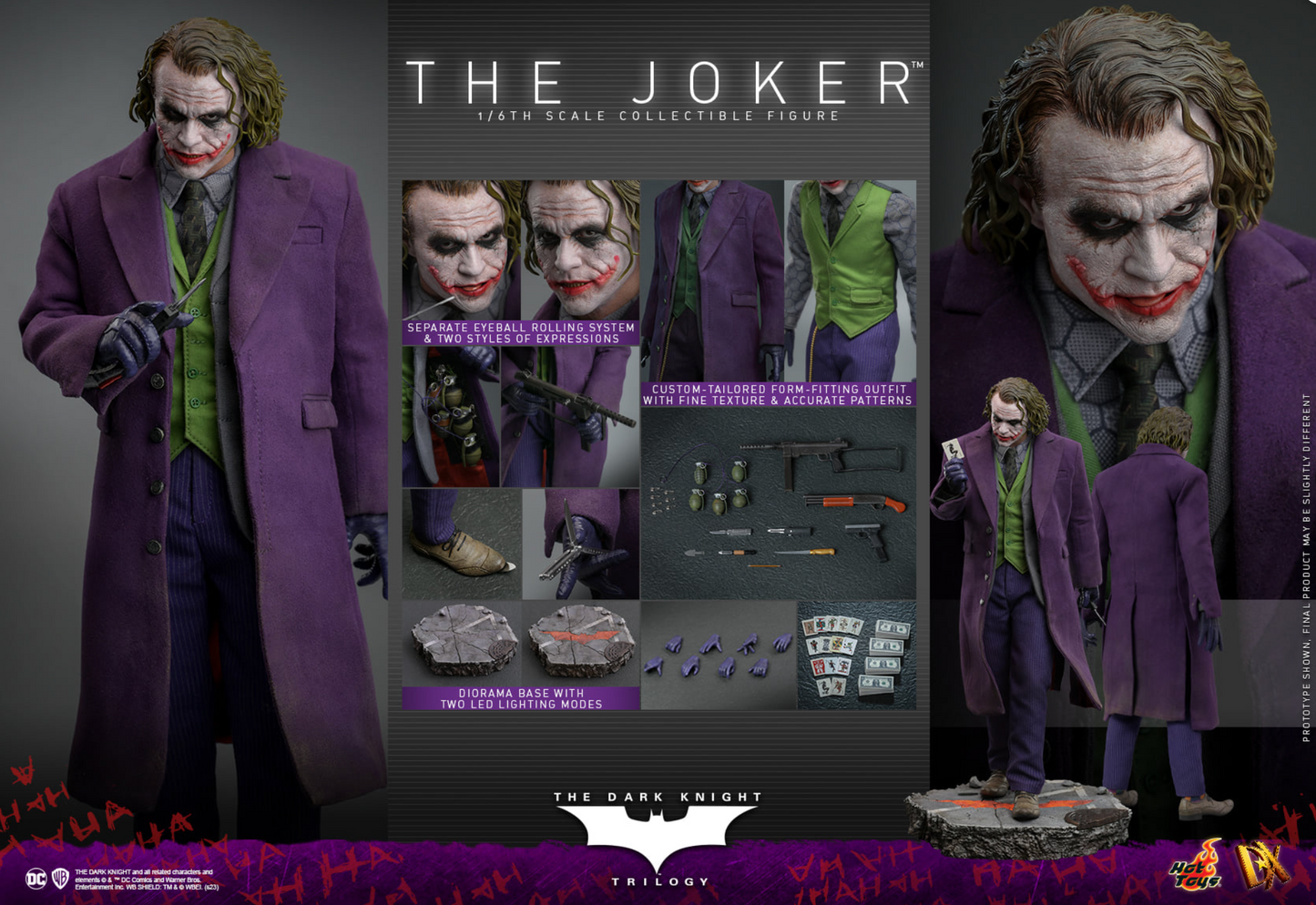 New Hot Toys DX32 Batman The Dark Knight Trilogy Joker 1/6 Figure in stock