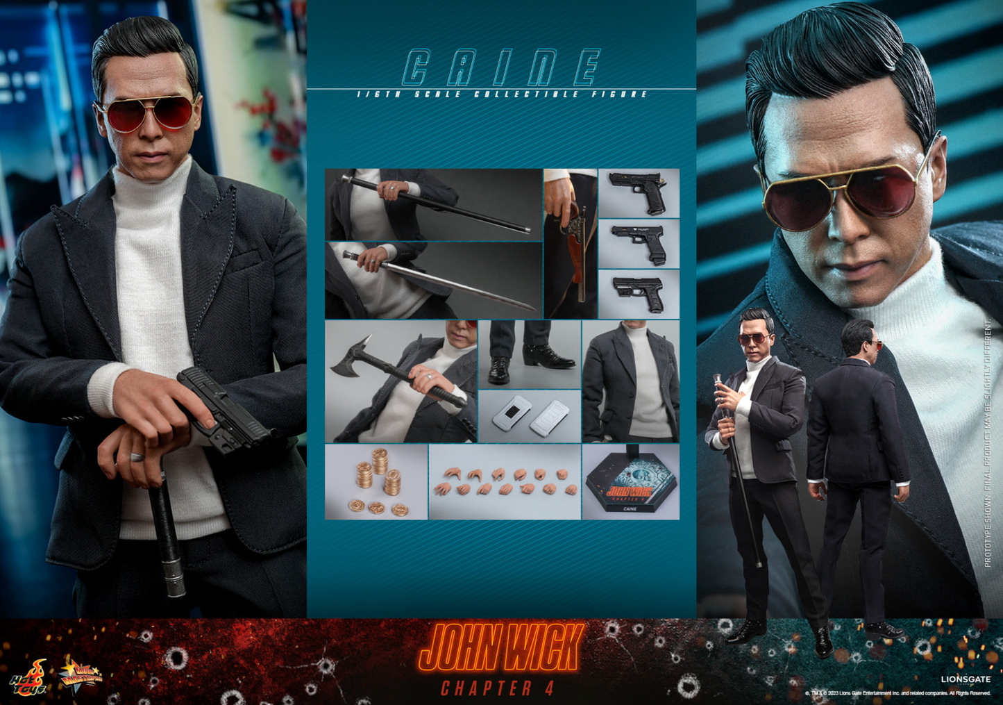 Hot Toys MMS730 John Wick: Chapter 4 - Caine 1/6 Action Figure NEW