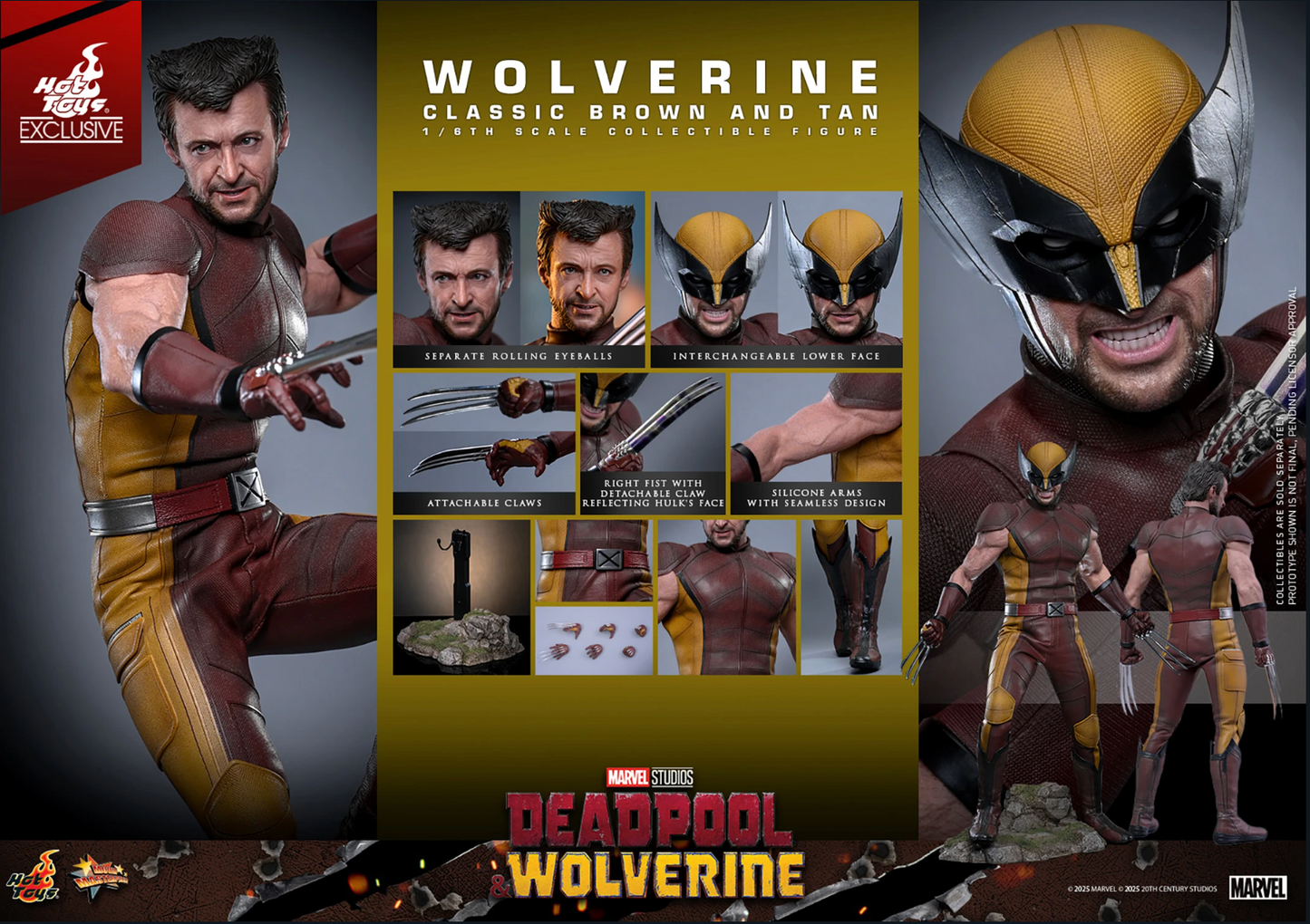 Hottoys Deadpool & Wolverine (Classic Brown and Tan) MMS831 hot toys
