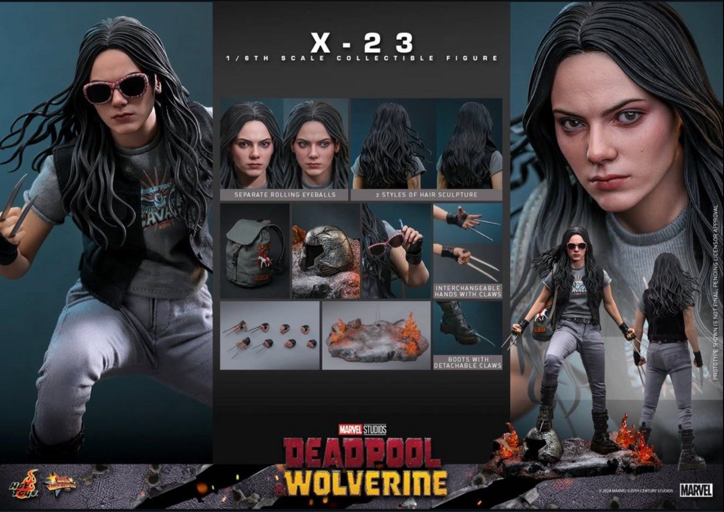 New Hot Toys MMS781 Deadpool & Wolverine X-23 1/6 Action Figure in stock