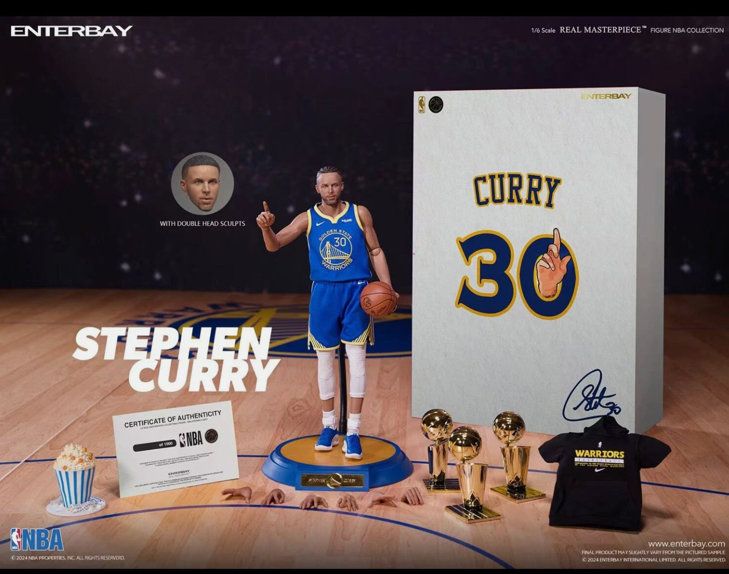 ENTERBAY EB RM-1099 1/6 NBA Warriors Stephen Curry Action Figure New in Stock