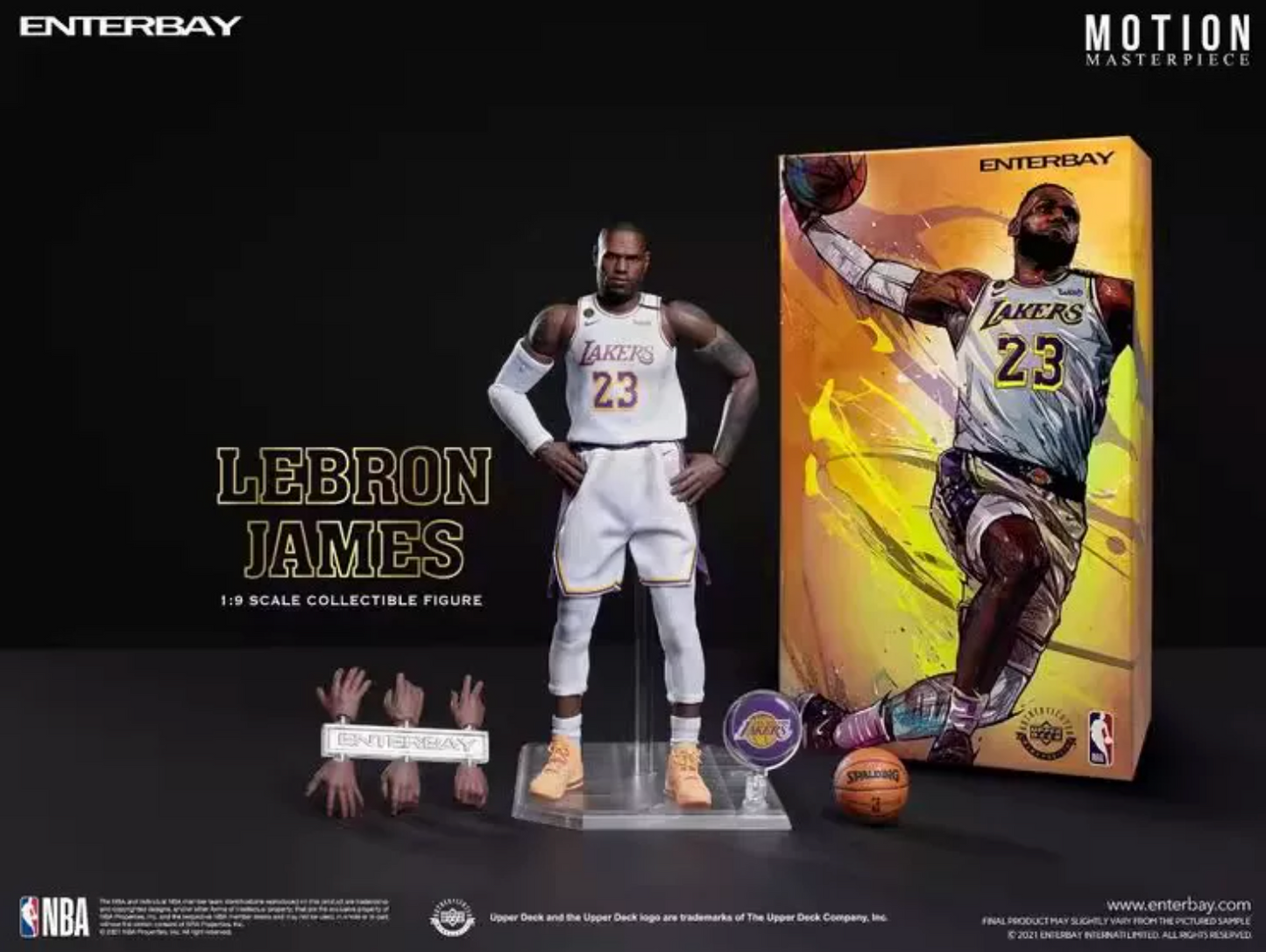 LEBRON JAMES ENTERBAY 1/9 MM-1210 UPPER DECK UDA NBA FIGURE INCL.#6 & #23 JERSEY