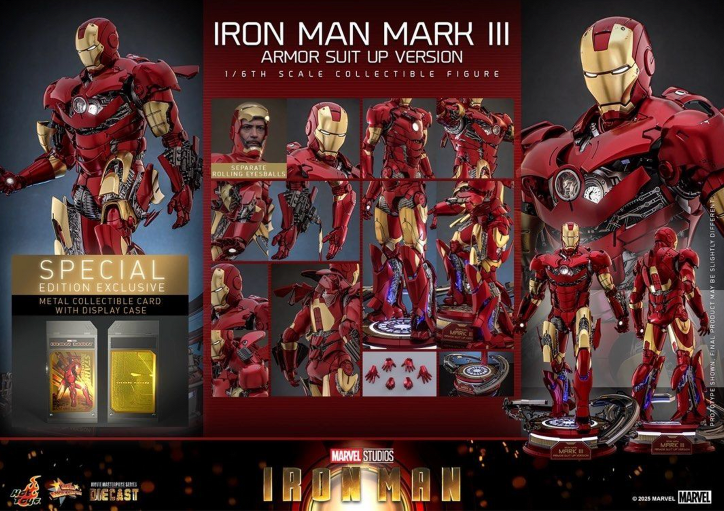 Hot Toys MMS825D72B Iron Man MK3 Suit-Up Version Special Edition 1/6 Figure
