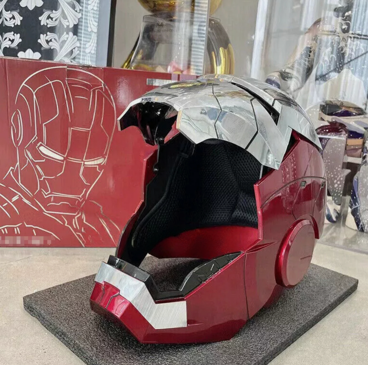 Iron Man Gold MK5 Helmet Electronic Voice Activated Open&Close Mask Autoking