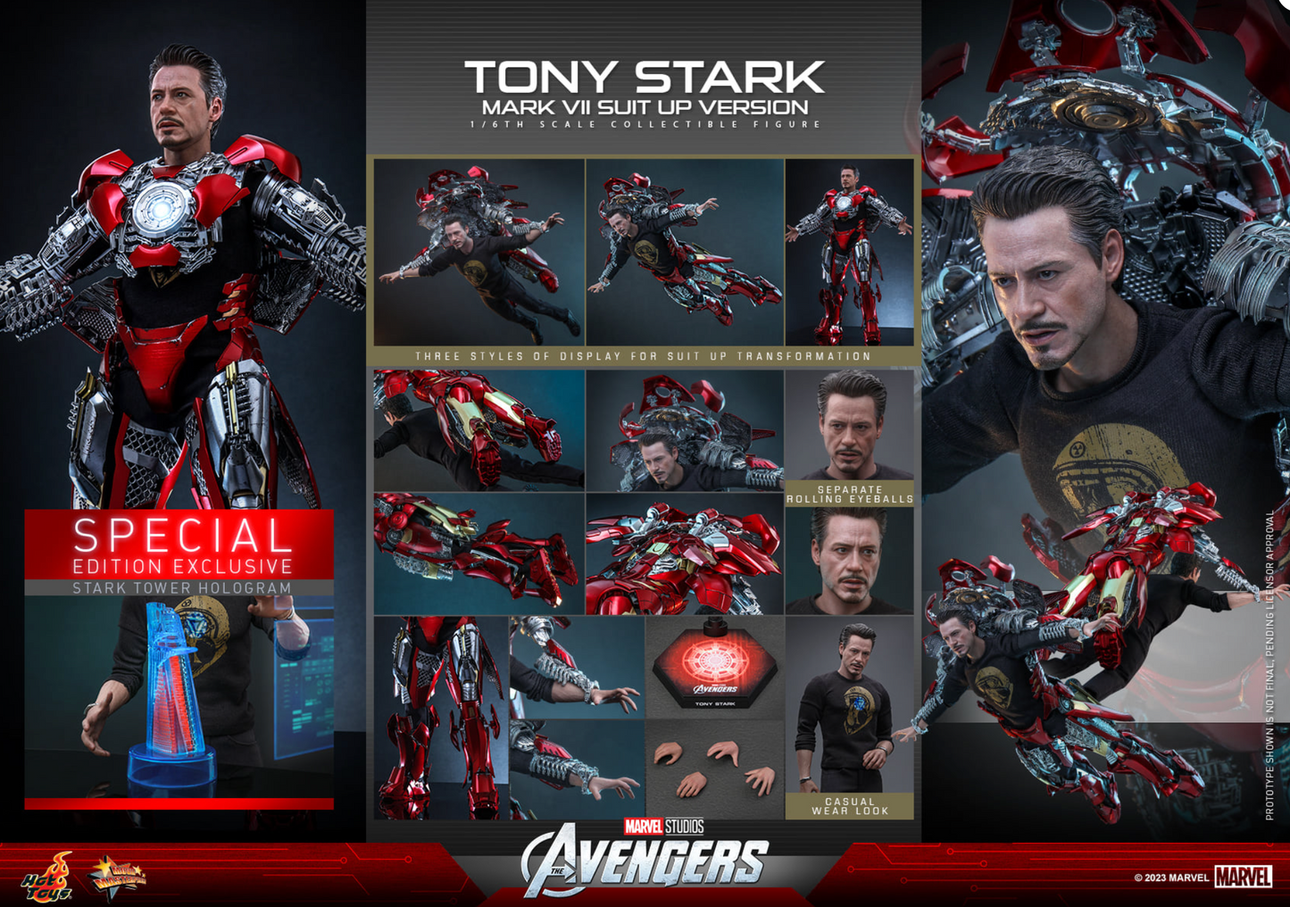 Hot Toys MMS718B 1/6 Tony Stark (Mark 7 Suit Up Version) Special Edition INSTOCK