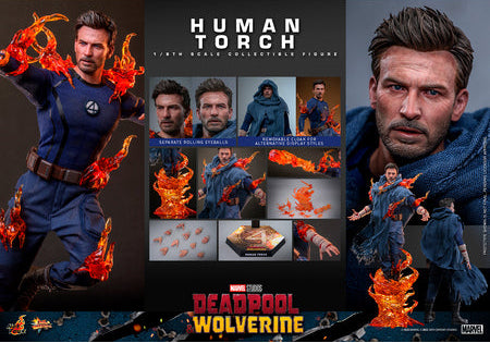 Hot Toys MMS789 Model Deadpool & Wolverine Human Torch 1/6 Action Figure STOCK!