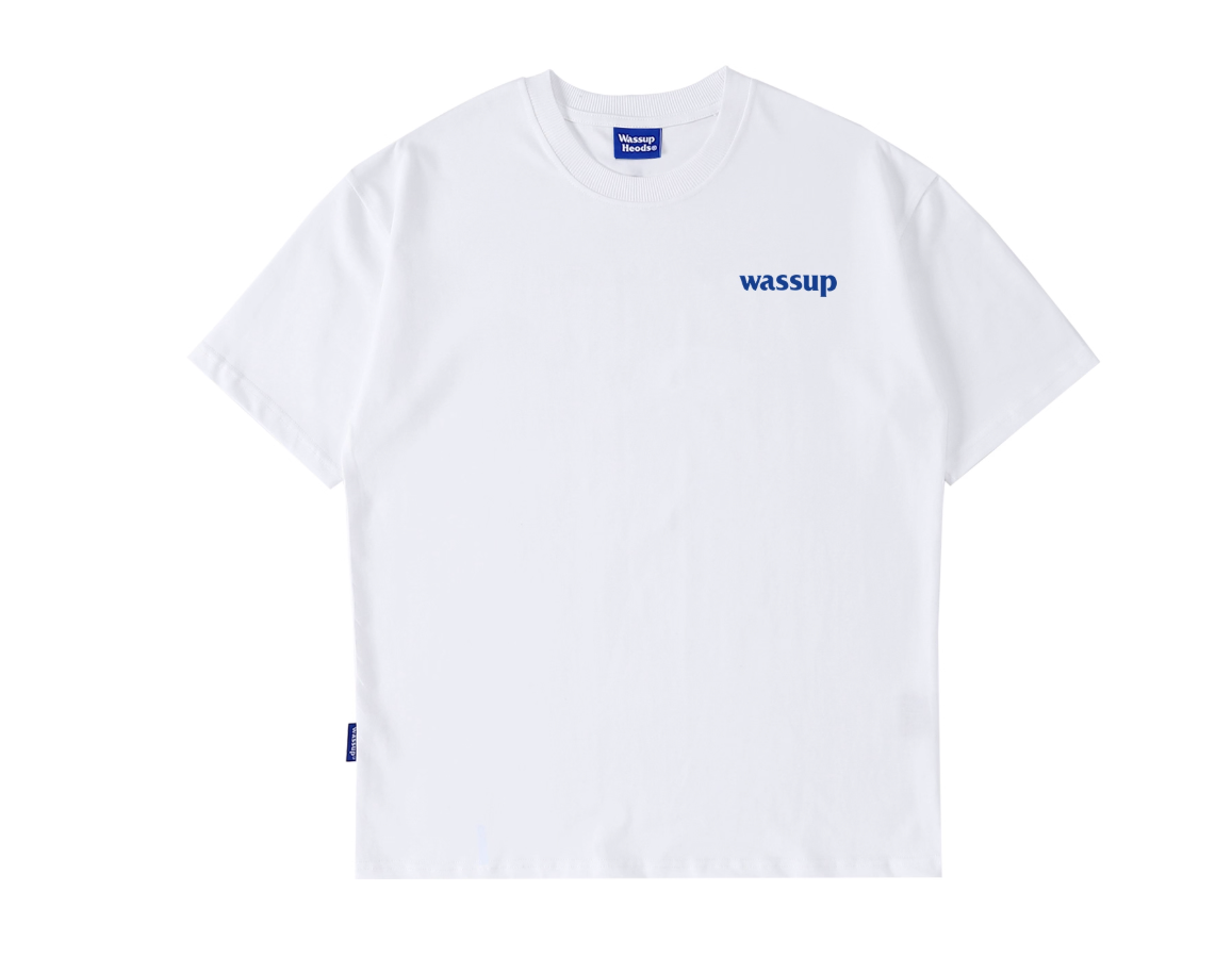 Wassupletter short-sleeved t-shirt men's fashionable