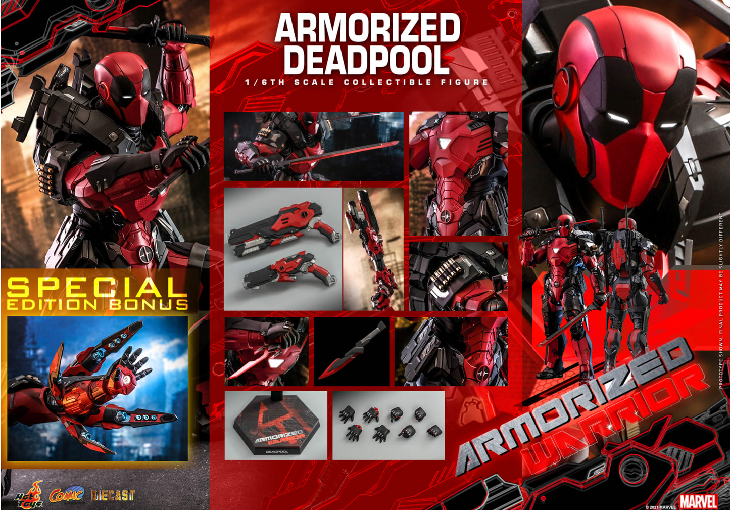 Hot Toys Marvel Comics CMS09D42 Armorized Deadpool 1/6th Scale Collectible Figure Special