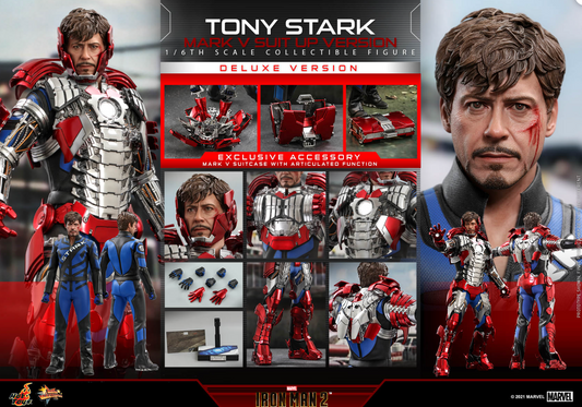 Hot Toys Iron Man 2 - Tony Stark (Mark V Suit Up Ver.) MMS600-D18 Deluxe