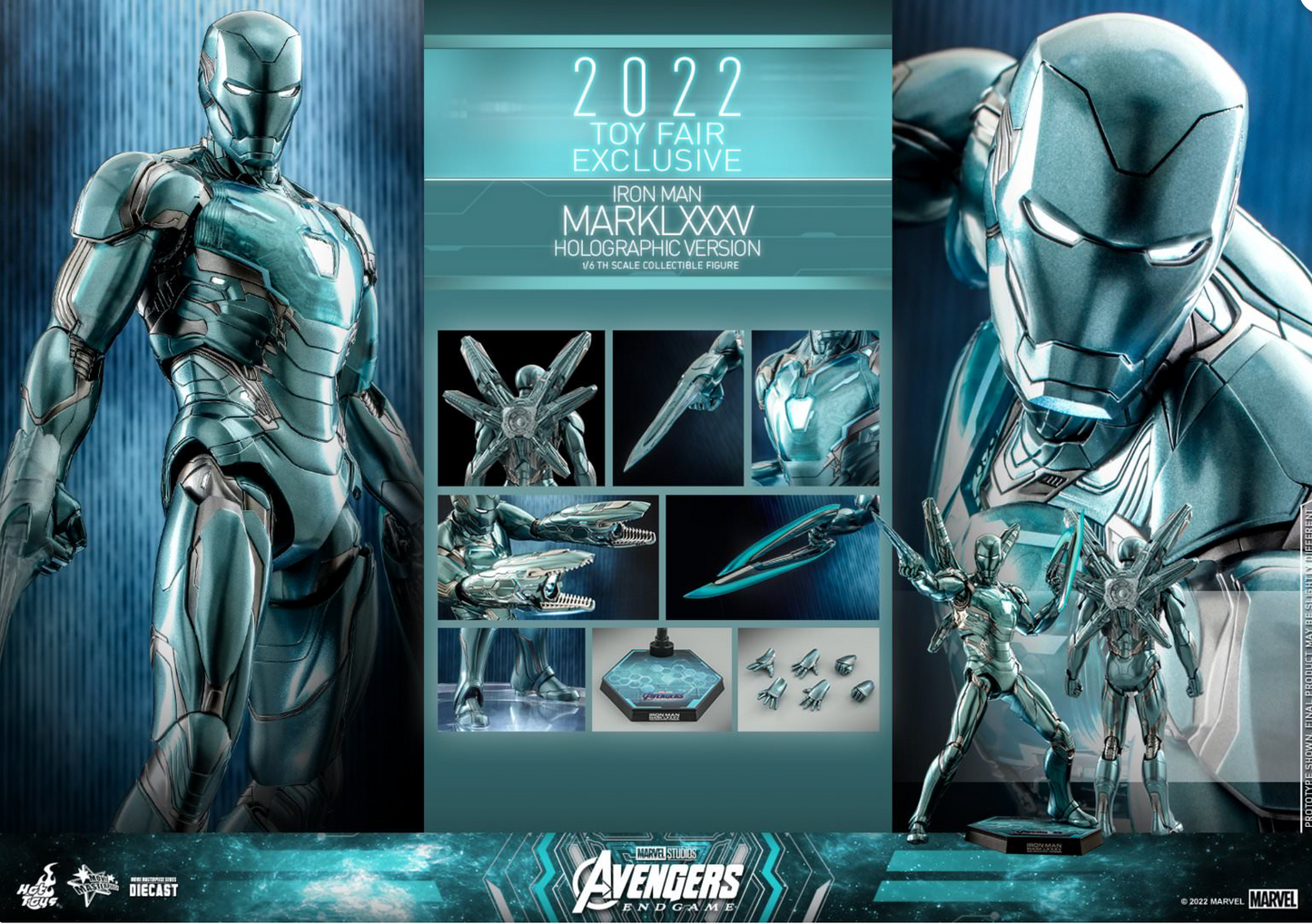 HOT TOYS IRON MAN HOLOGRAPHIC M85 DIECAST FIGURE MMS646-D45