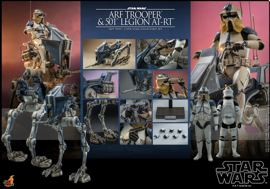 Hot Toys Star Wars The Clone Wars ARF Trooper & 501st Legion AT-RT Set TMS091