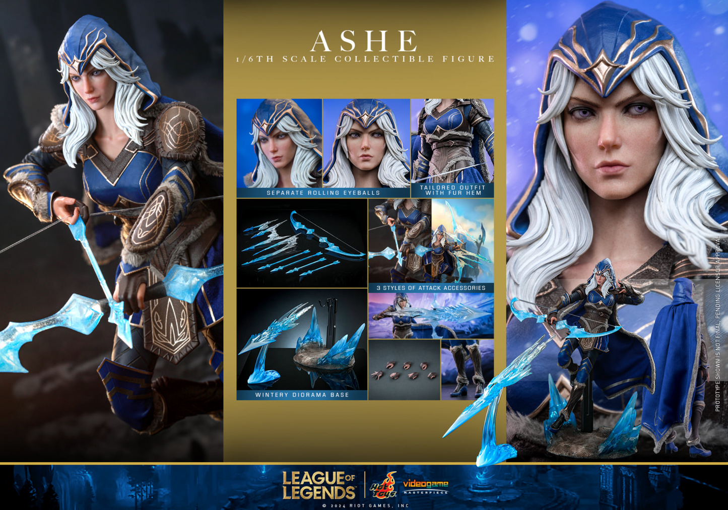 Hottoys VGM60 Ashe League of Legends 1/6 Action Figure Model Collectible Stock