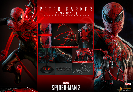 New Hot Toys VGM61 Marvel's Spider-Man 2 Peter Parker Superior Suit in stock