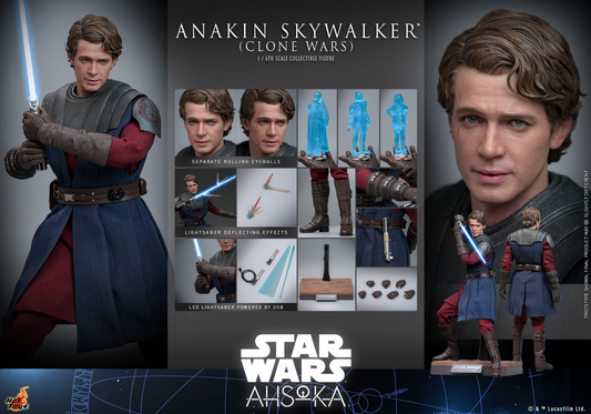 Anakin Skywalker Clone Wars Hot Toys 1/6 12" Figure Star Wars TMS129