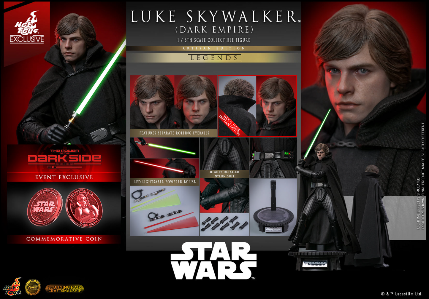 IN STOCK Hottoys CMS019 Star Wars LUKE SKYWALKER DARK EMPIRE Normal Ver. NEW