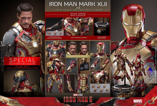 Hot toys Ironman 3 MK XLII mark 42 2.0 deluxe special bonus edition MMS759 D66B