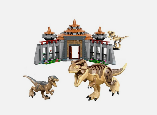 Jurassic Park Visitor Centre: T. Rex & Raptor Attack 76961 New Unbranded replica lego