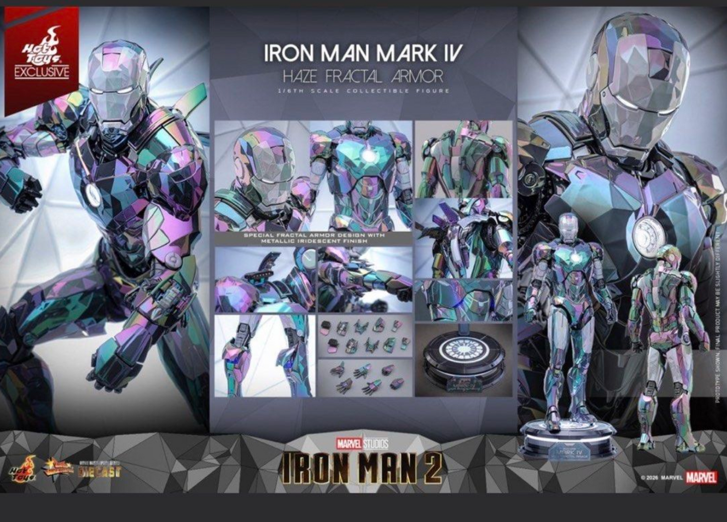 IN STOCK New Hot Toys MMS855D79 Iron Man Mark 4 HAZE FRACTAL ARMOR Color Ver