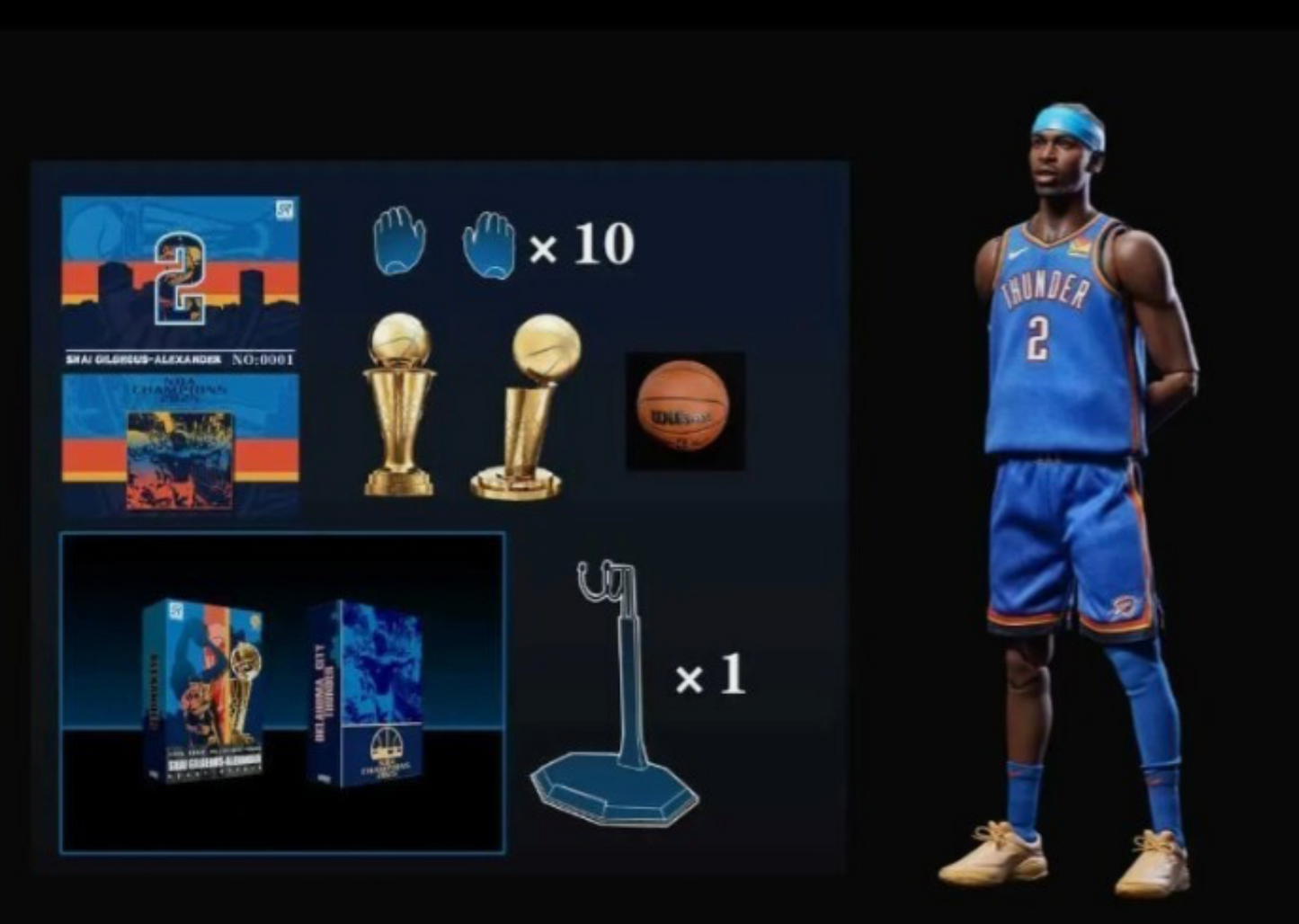 Reset Studio 1/6 NBA OKC Thunder Shai Gilgeous-Alexander SGA Action Figure MVP
