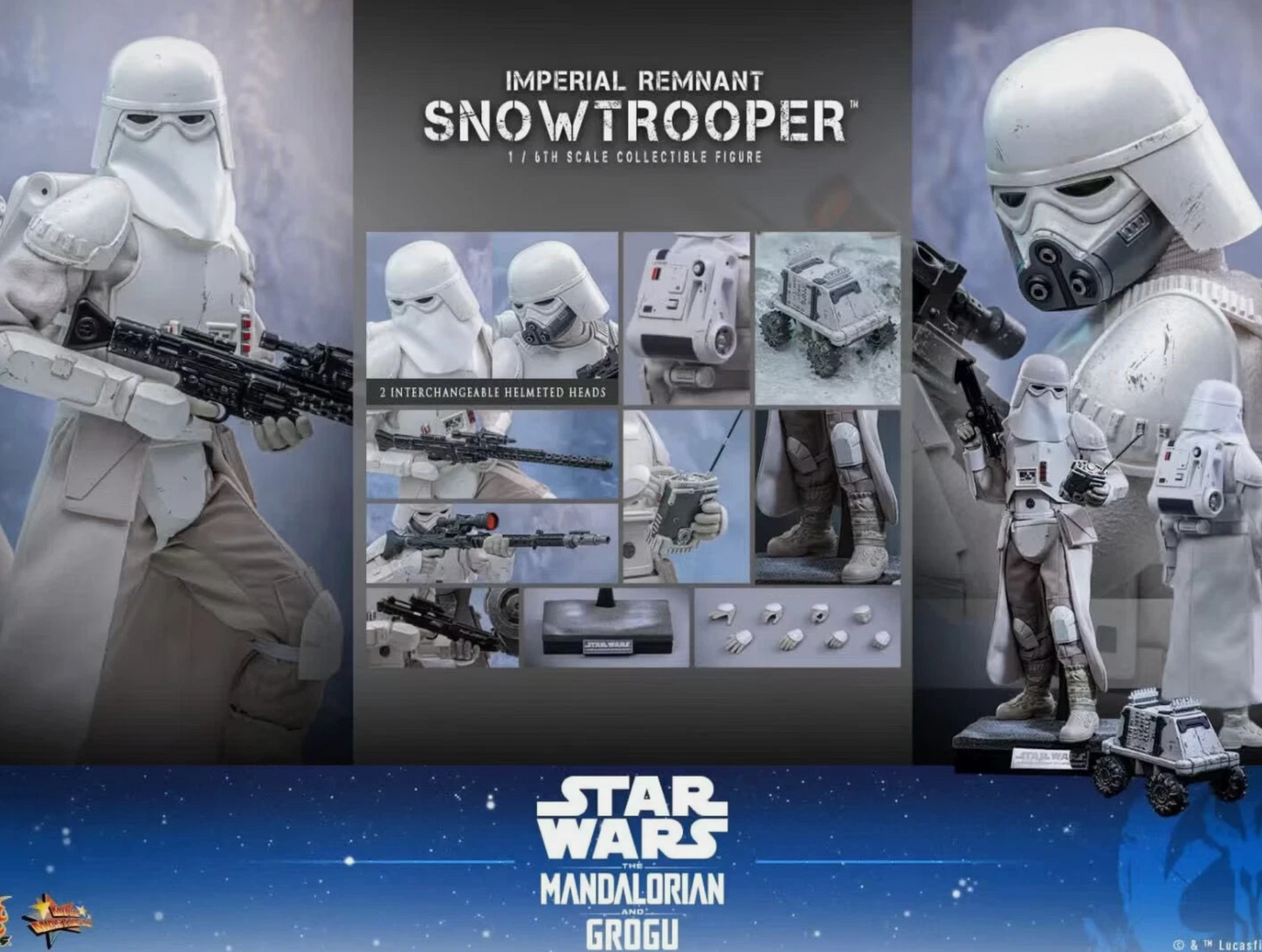 IN STOCK New Hot Toys Star Wars MMS838 MANDALORIAN and GROGU SnowTrooper 1/6