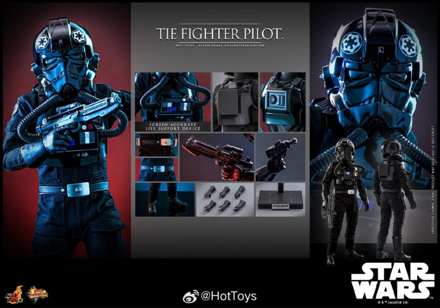 Hot Toys MMS798 Star Wars IV - A New Hope Tie Fighter Pilot 1/6 in stock
