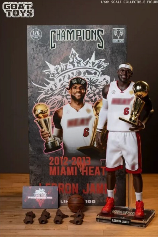 GOAT TOYS LeBron James 2013 Miami Heat Championship 1/6 Scale Action Figure NBA