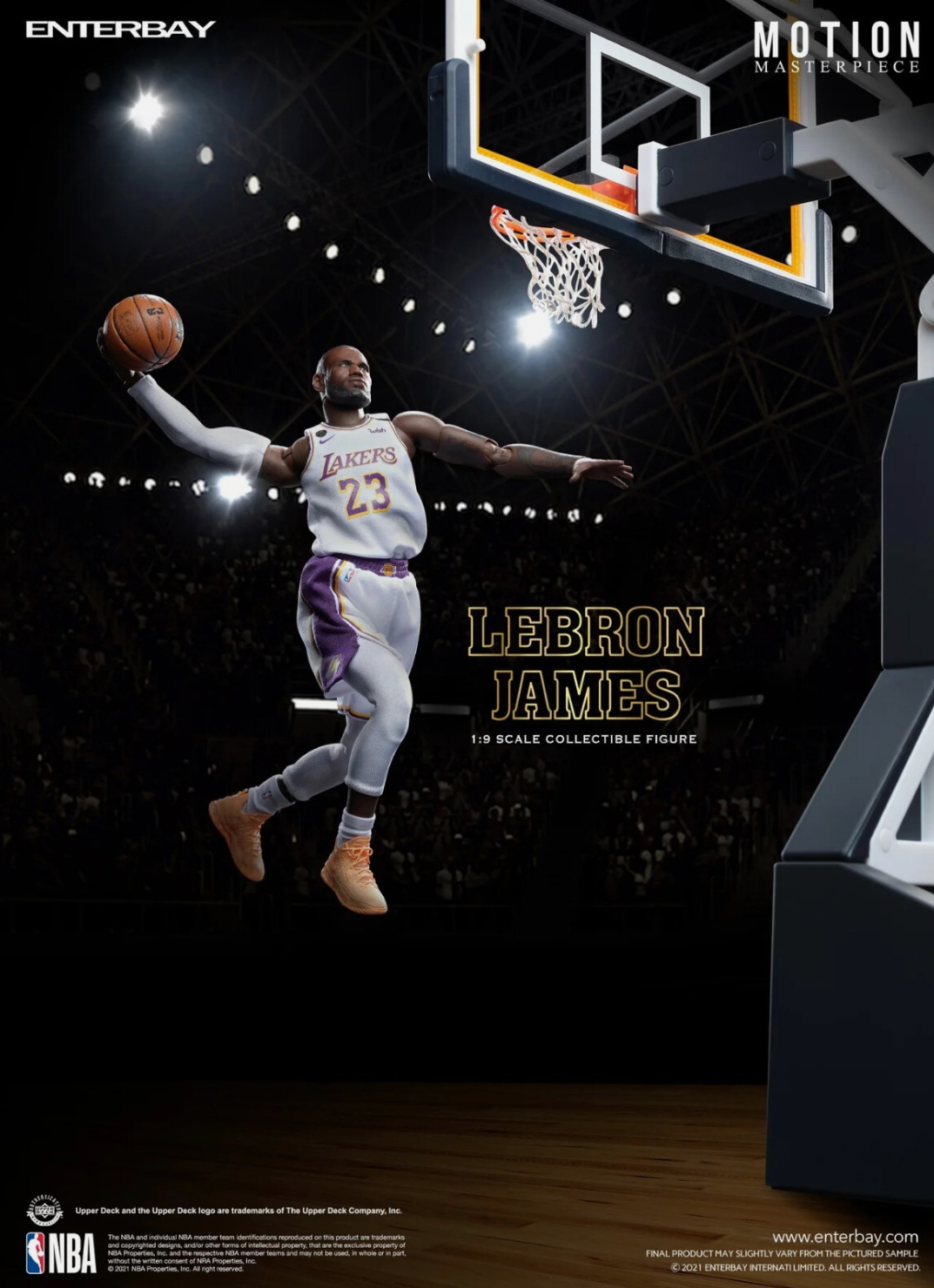 LEBRON JAMES ENTERBAY 1/9 MM-1210 UPPER DECK UDA NBA FIGURE INCL.#6 & #23 JERSEY