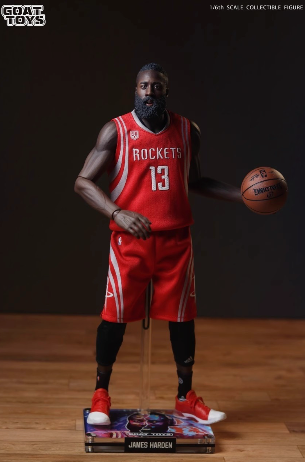 GOAT TOYS James Harden Houston Rockets The Beard 1/6 Scale Action Figure NBA New