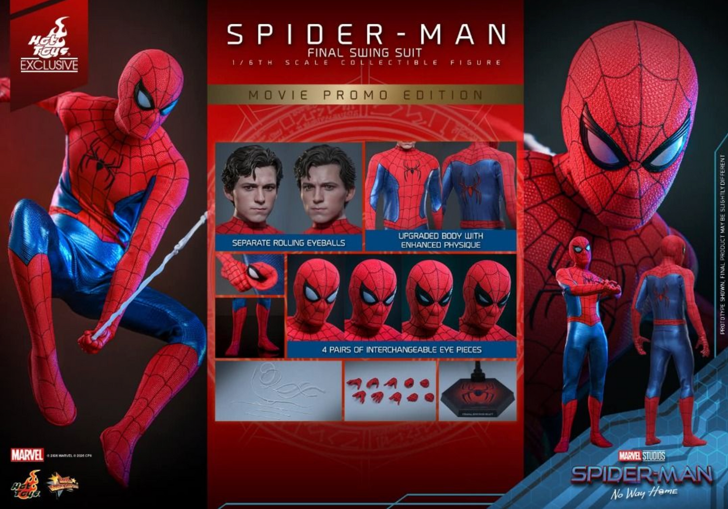 Hot Toys MMS862 Spider-Man No Way Home (Final Swing Suit) (Movie Promo Edition)