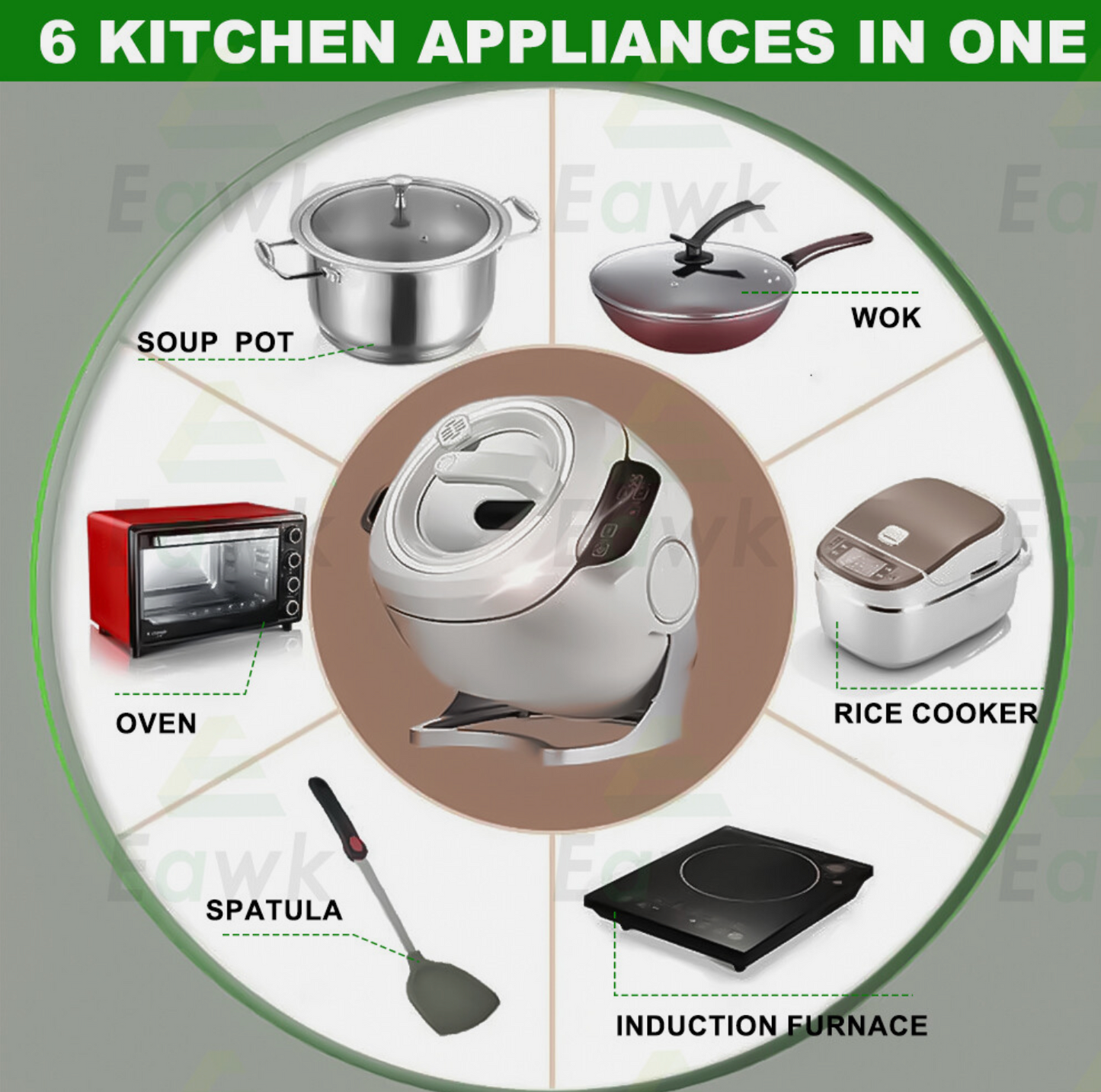 360° Rotation Electric Induction Cooker Stir Fry Automatic Food Cooking Machine