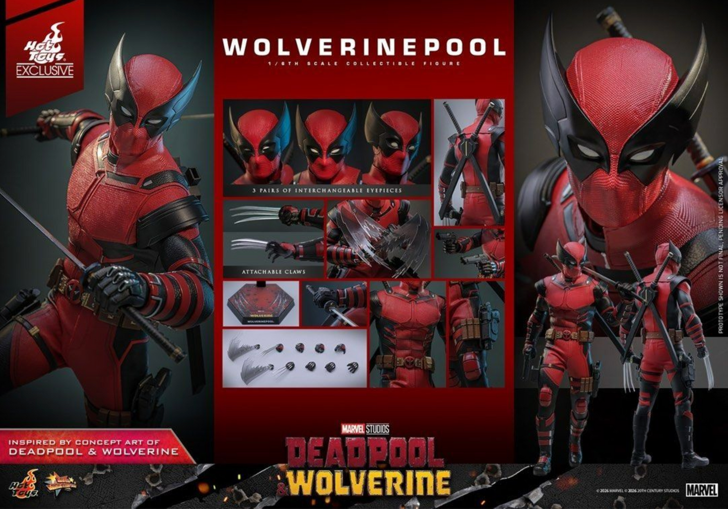 Hot Toys MMS857 Marvel Studios Deadpool Wolverine Concept Art Exclusive