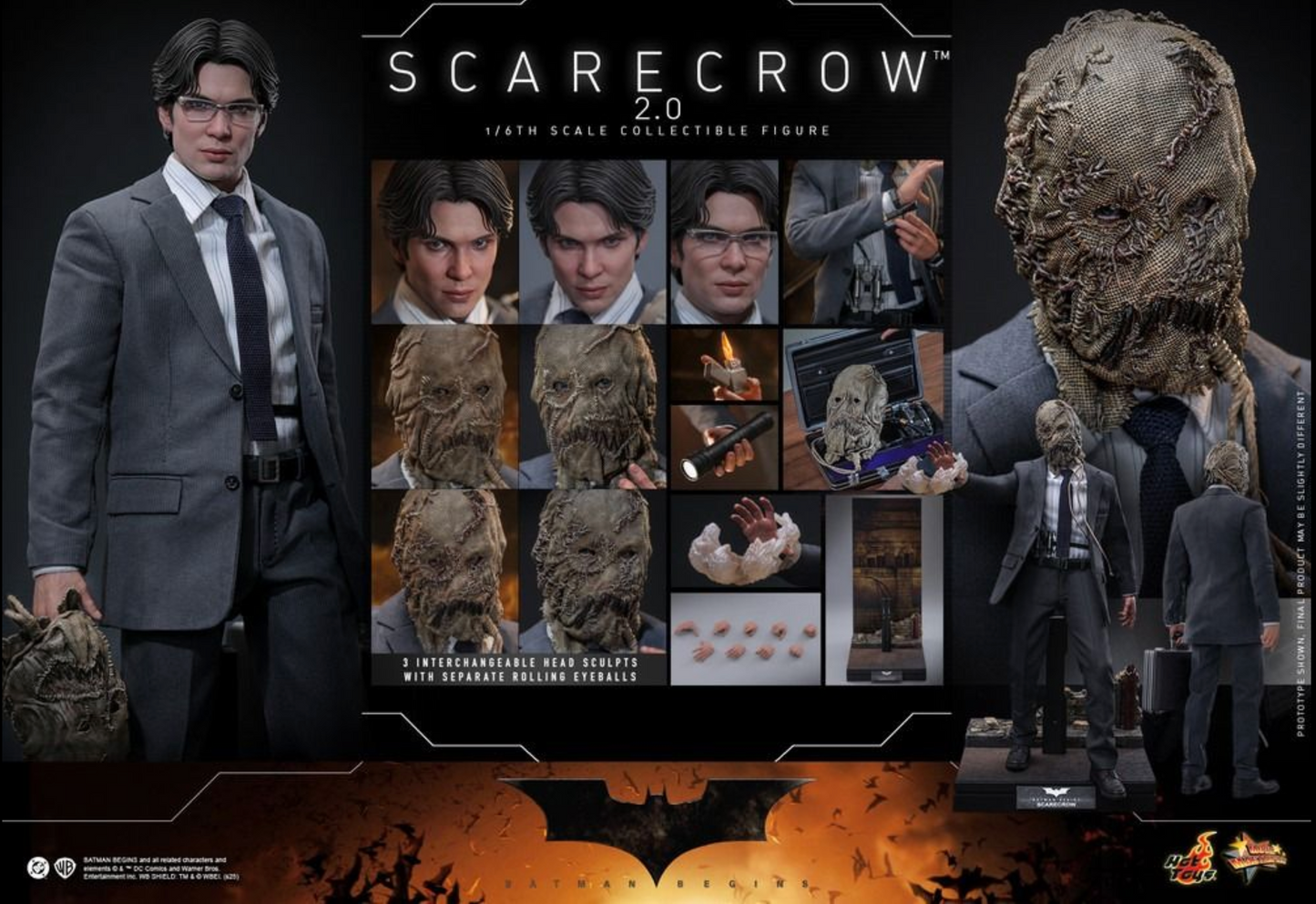 Hot Toys MMS801 Batman Begins Scarecrow 2.0 1/6 Scale Collectible Figure MISB