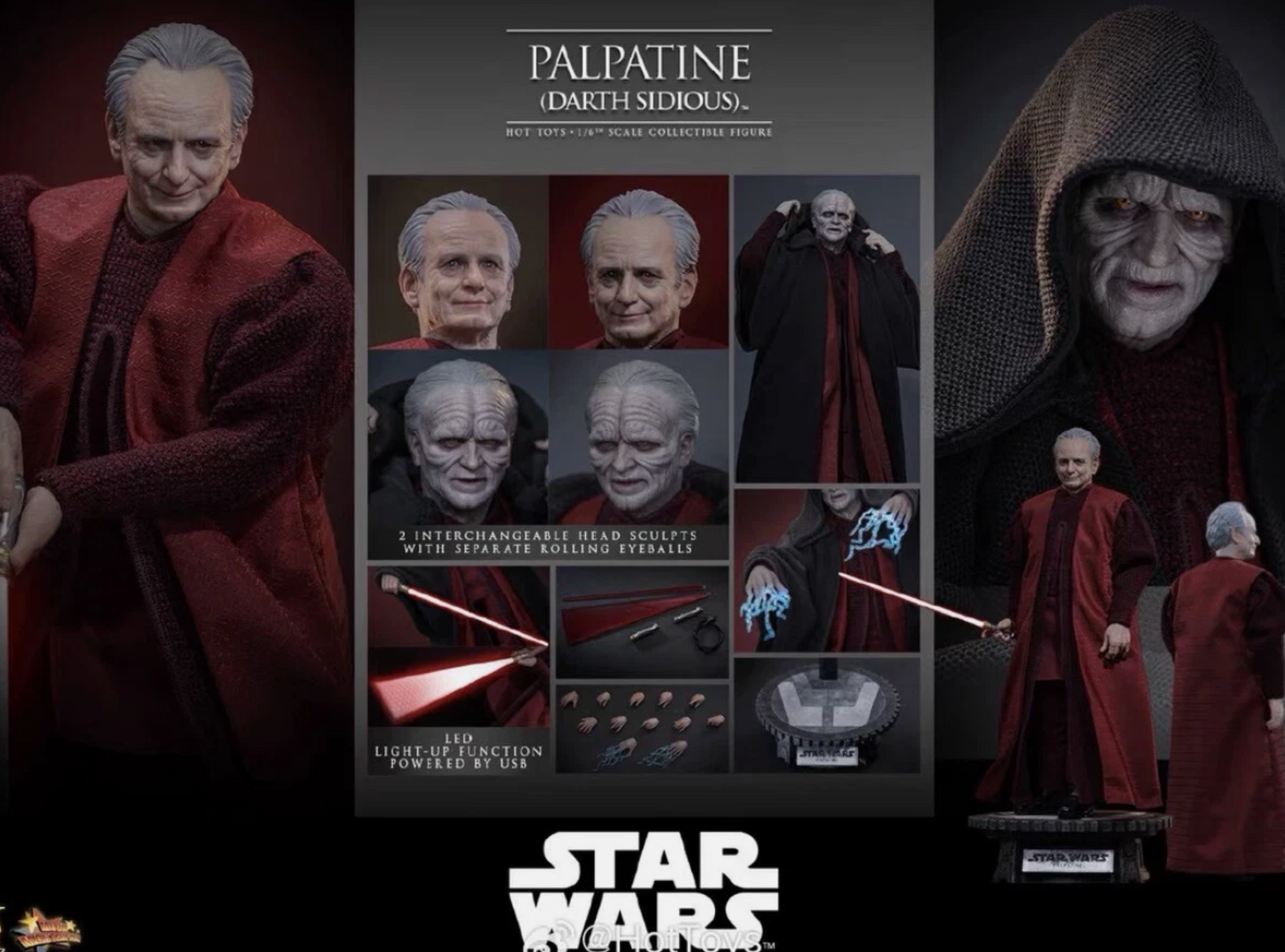 IN STOCK New Hot toys MMS805 STAR WARS EP III REVENGE SITH DARTH SIDIOUS 1/6