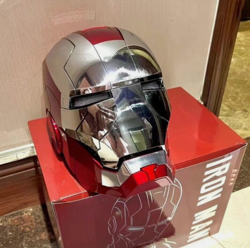 Iron Man Gold MK5 Helmet Electronic Voice Activated Open&Close Mask Autoking