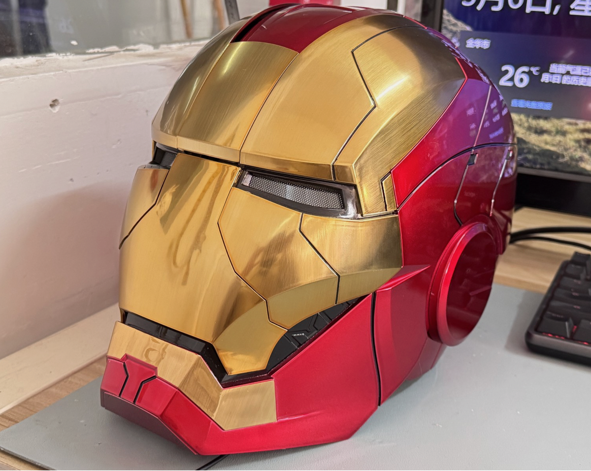 Iron Man Gold MK5 Helmet Electronic Voice Activated Open&Close Mask Autoking