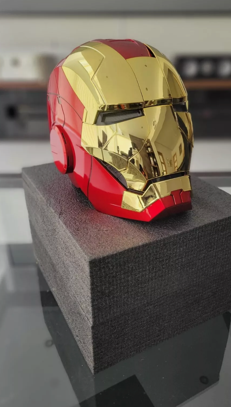 Iron Man Gold MK5 Helmet Electronic Voice Activated Open&Close Mask Autoking