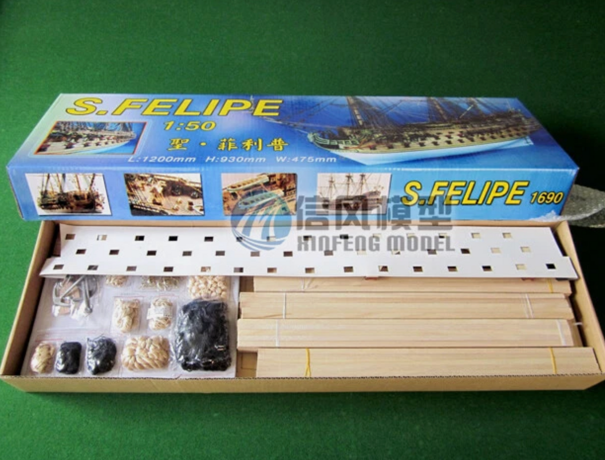 San Felipe Scale 1:50 1200mm 47.2" Wooden Ship Model Kits