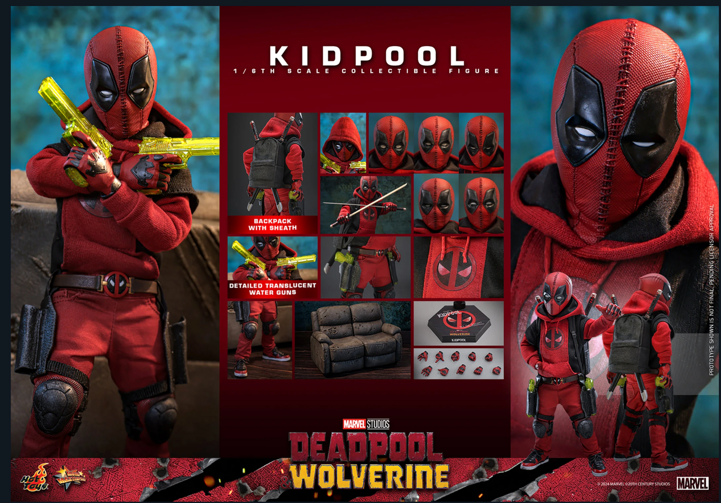 Hot Toys MMS763 Deadpool & Wolverine Kidpool 1/6 Figure NEW