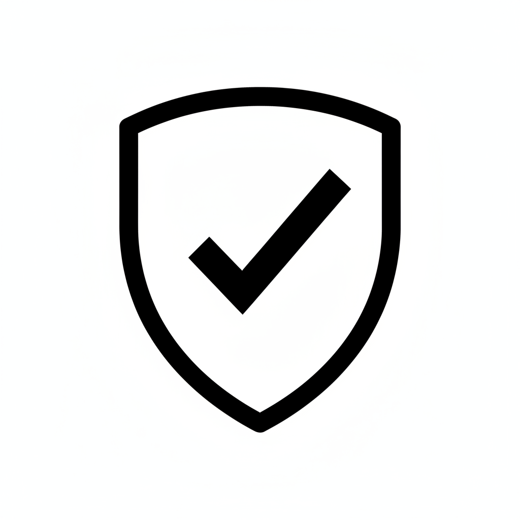 quality checked product icon black and white